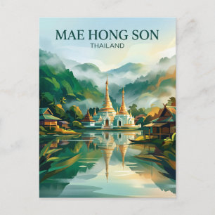 Mae Hong Son Thailand Postkarte