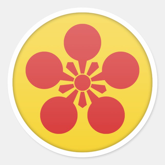 Maeda Clan Kamon Runder Aufkleber (Vorderseite)
