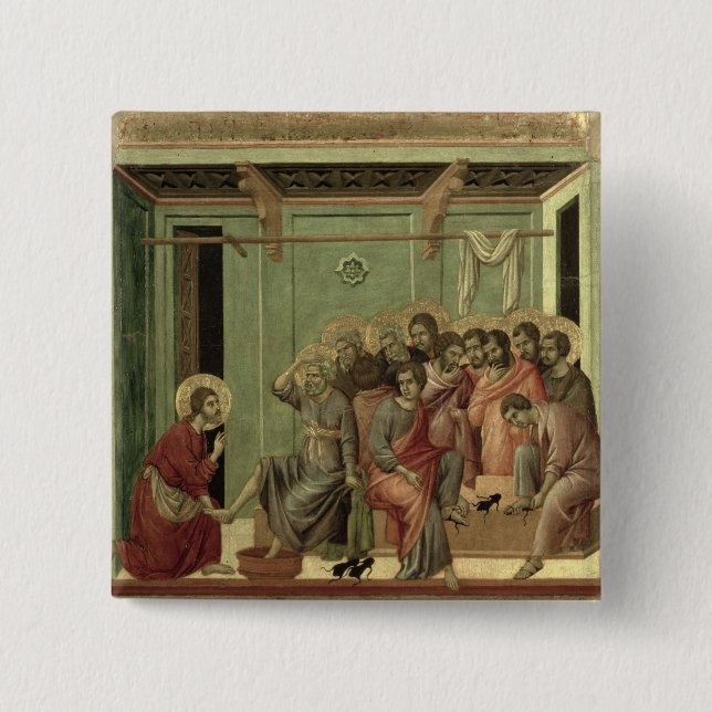 Maesta: Christus, der die Füße der Schüler wäscht Button (Vorderseite)