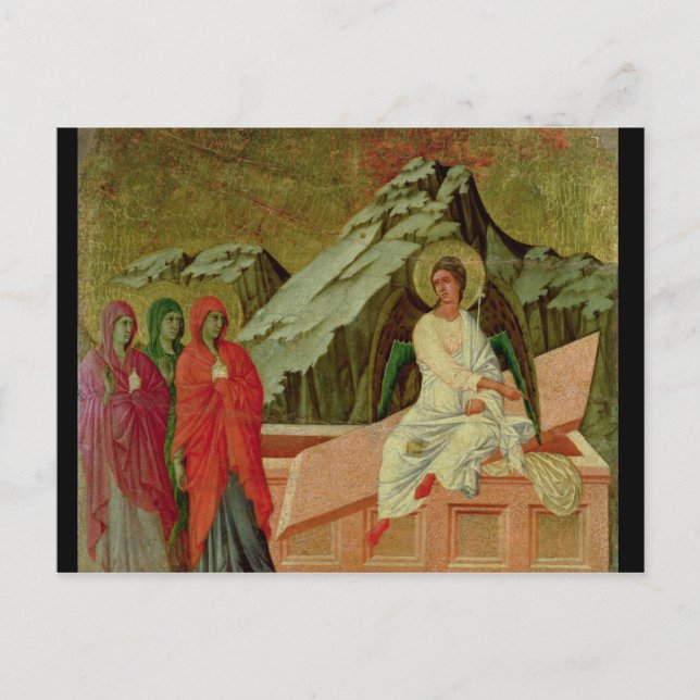 Maesta: Die drei Maries am Grab Christi Postkarte (Vorderseite)