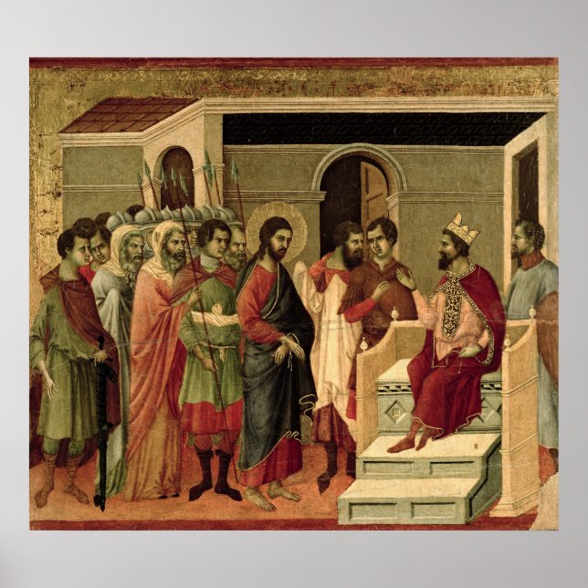 Maesta: Jesus vor Herod, 1308-11 Poster (Vorne)