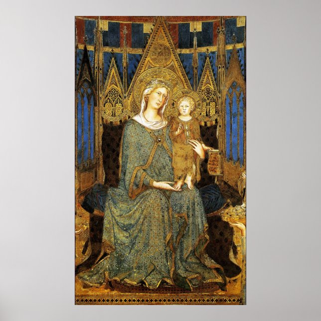 MAESTA , JUNGFRAU MIT KIND von Simone Martini Poster (Vorne)