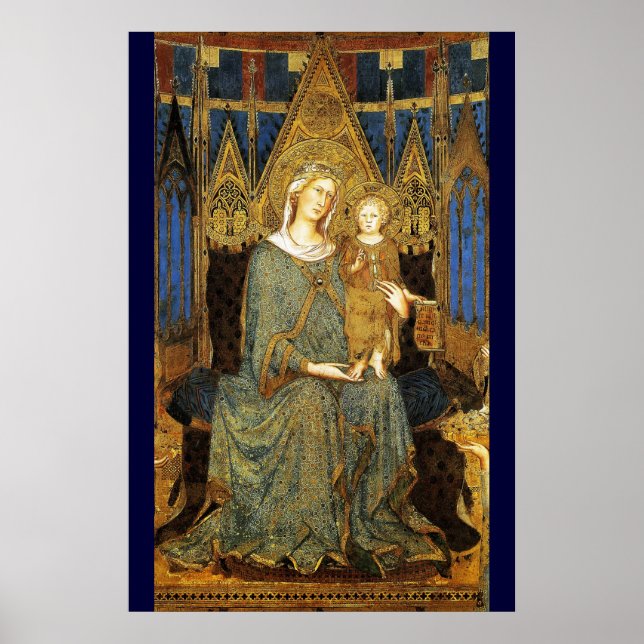 MAESTA , JUNGFRAU MIT KIND von Simone Martini Poster (Vorne)
