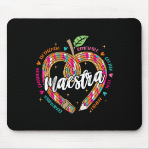 Maestra Bleistift Spanischlehrer Zweisprachig 100 Mousepad