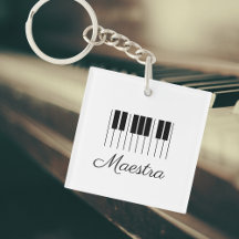 Maestra Piano Music Teacher Keyboard mit Namen