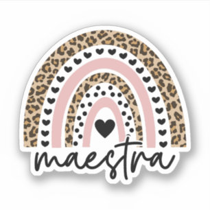 Maestra Rainbow, Geschenk des spanischen Lehrers Aufkleber