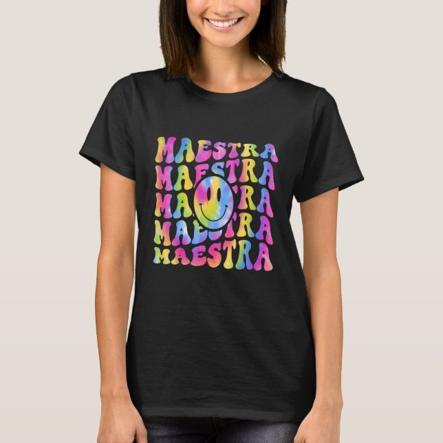 Maestra Spanischlehrerin zurück zur Retro-Krawatte T-Shirt (Vorderseite)