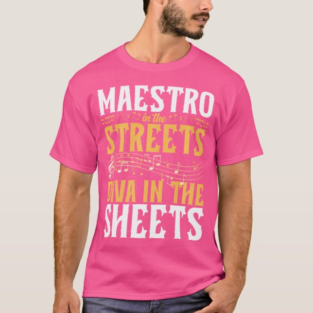 Maestro in den Straßen Diva in den Blättern Opera T-Shirt (Vorderseite)