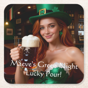 Maeve Emerald Tavern Glow St. Patrick's Day Rechteckiger Pappuntersetzer