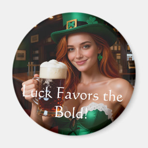 Maeve im Smaragd-Korsett Irish Pub St. Patrick's D Magnet