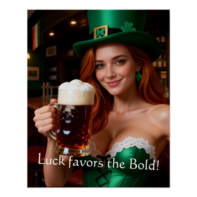Maeve in Emerald Corset Irish Pub St Patrick's Day Poster (Vorderseite)