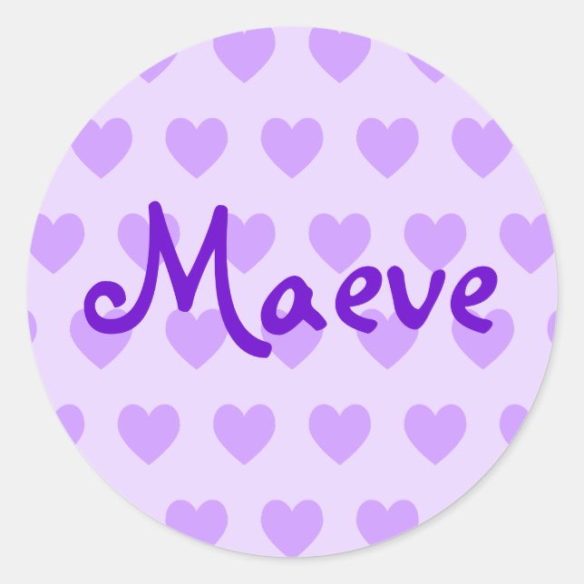 Maeve on Lila Heart Runder Aufkleber (Vorderseite)