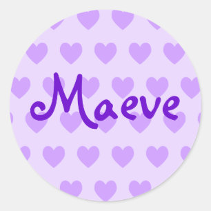 Maeve on Lila Heart Runder Aufkleber
