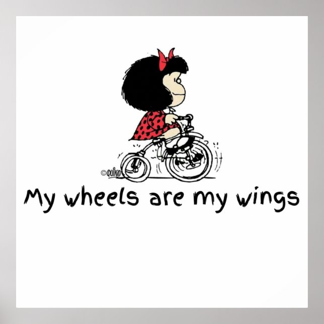 Mafalda mit dem Fahrrad Poster (Vorne)
