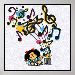Mafalda Musik Vintage Poster