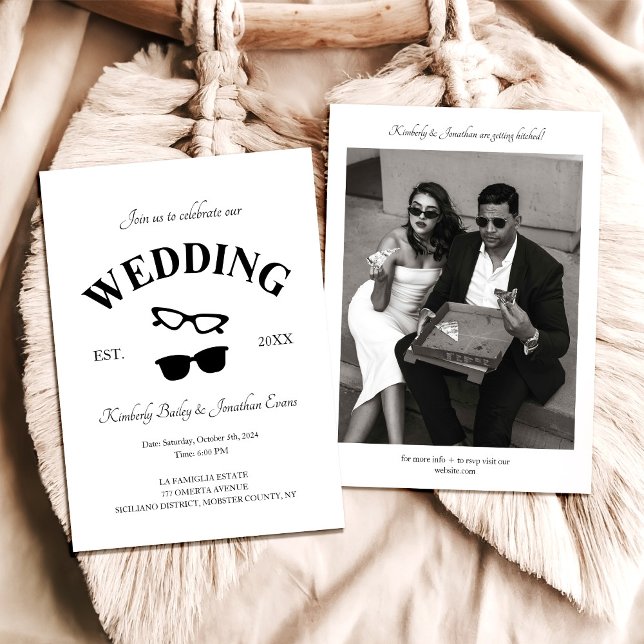 Mafia Couple Elegant Moderne schicke Hochzeit Einladung (Von Creator hochgeladen)