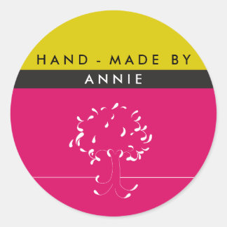 Mag by {your name} Aufkleber in Fuscia und Senf