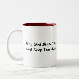 Mag Gott Sie segnen und Sie sicher behalten Zweifarbige Tasse