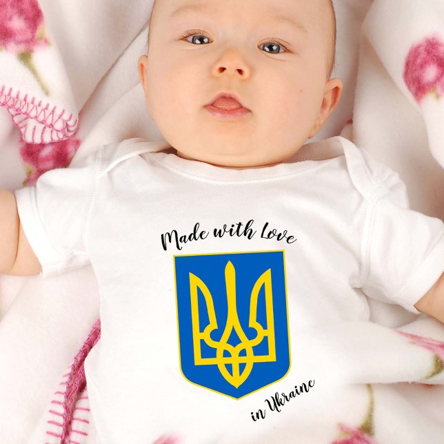 Mag mit Liebe in der Ukraine / Ukrainische Flagge Baby Strampler (Von Creator hochgeladen)