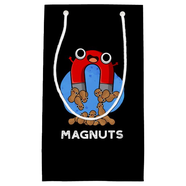 Mag-Nüsse Funny Magnet Pun Dark BG Kleine Geschenktüte (Vorderseite)