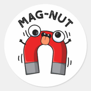 Mag-nut Funny Magnet Pun Runder Aufkleber