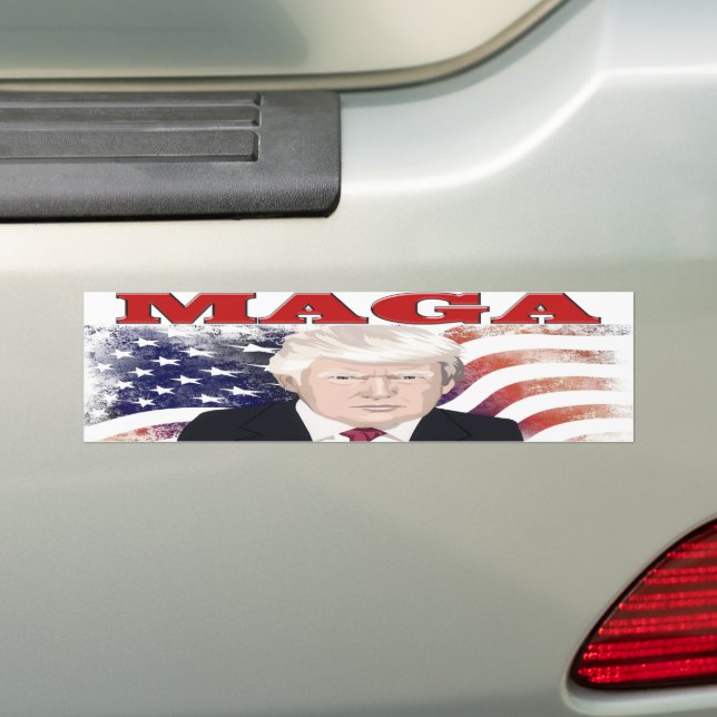 MAGA American Flag Trump roter Text Autoaufkleber (Auf Auto)