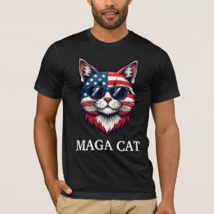MAGA Cat Präsident Trump American Flag Patriotic T-Shirt