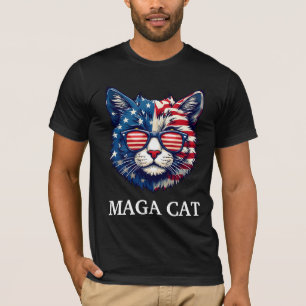 MAGA Cat Präsident Trump American Flag Patriotic T-Shirt