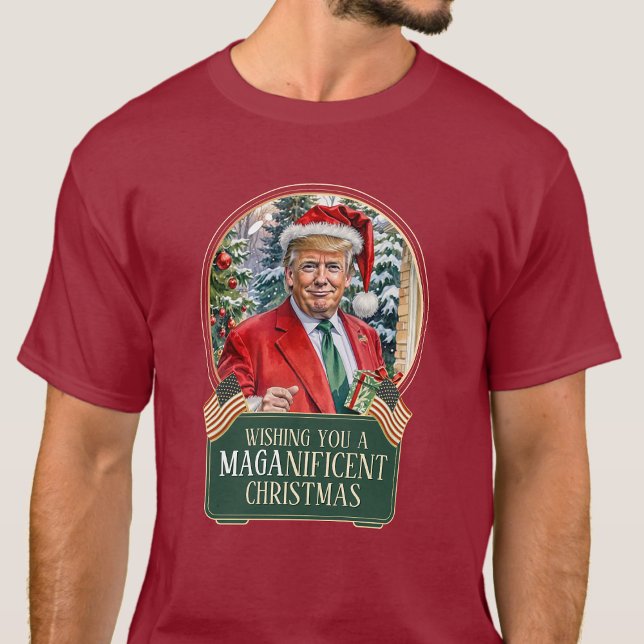 MAGA Christmas Trump Santa Snow Globe Unisex T-Shirt (Von Creator hochgeladen)