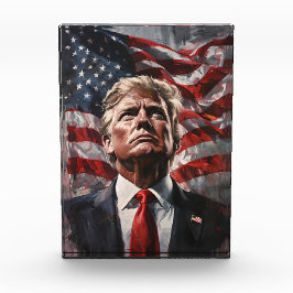 MAGA Donald Trump Flag Home Decor Acrylic Block