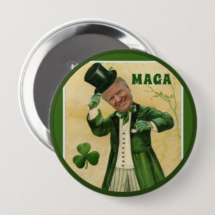MAGA Donald Trump St Patrick TagesKleeblätter Button