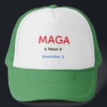 MAGA hat Truckerkappe<br><div class="desc">Most Americans Generally Agree. Wearing this hat will save the world.</div>