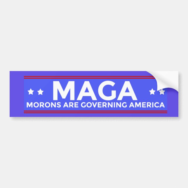 MAGA Idioten regeln Amerika politisches Conser Autoaufkleber (Vorne)