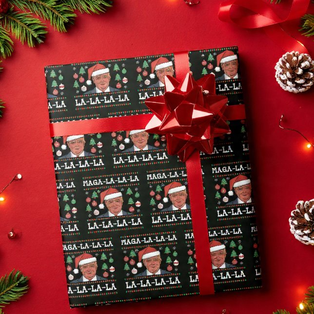 Maga La La La Funny Trump Ugly Weihnachten Geschenkpapier (Von Creator hochgeladen)