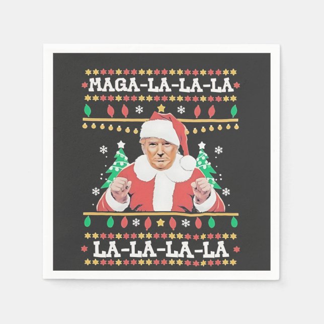 Maga La La Trump Weihnachtsfeierlichkeiten 47. Serviette (Vorderseite)