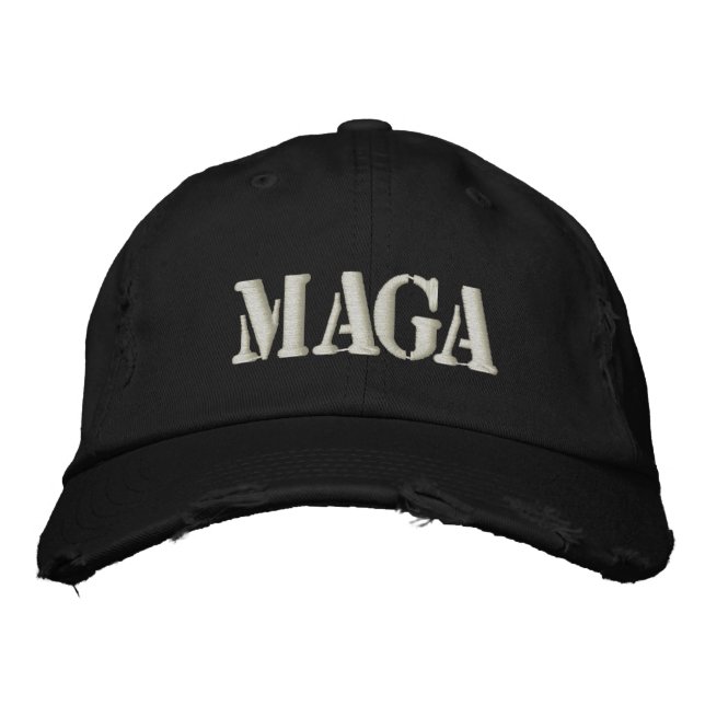MAGA MACHT AMERIKA WIEDER GROSS BESTICKTE BASEBALLKAPPE (Vorderseite)