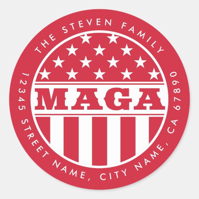 MAGA Personalisierte erste Round-Stickers Runder Aufkleber (Vorderseite)