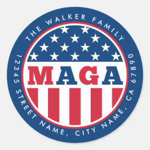 MAGA Personalisierte erste Round-Stickers Runder Aufkleber