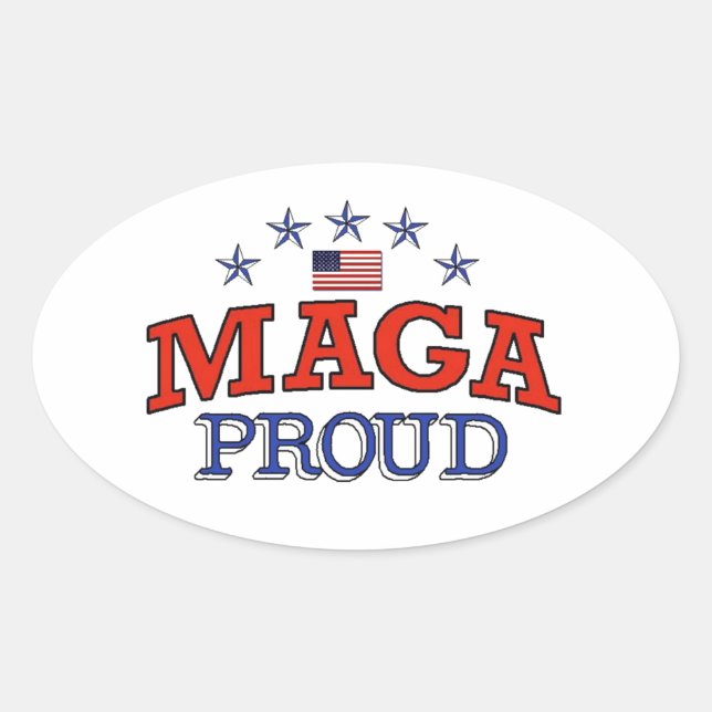 MAGA Proud Ovaler Aufkleber (Vorderseite)