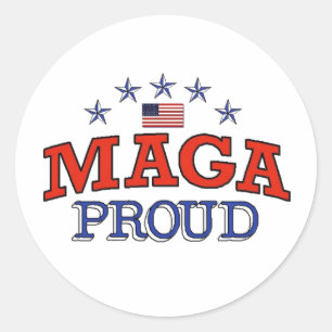 MAGA Proud Round Sticker