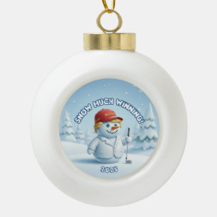 MAGA-Schneemann-Trump-Schmuck - Patriotischer Schm Keramik Kugel-Ornament