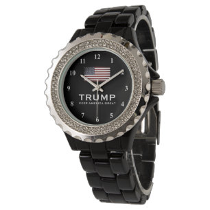 MAGA Trump, schwarzer Emailmann für republikanisch Armbanduhr