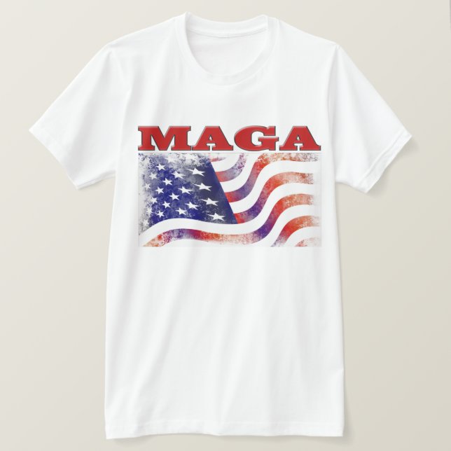 MAGA-US Flagge T-Shirt (Design vorne)