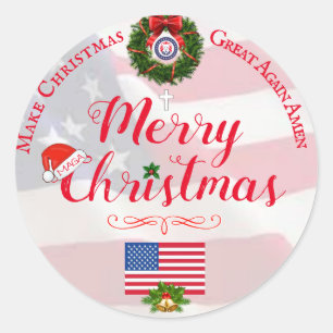 Maga Weihnachtskleber/Weihnachten wieder großarti Runder Aufkleber