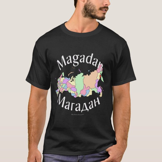 Magadan Russland Karte T-Shirt (Vorderseite)