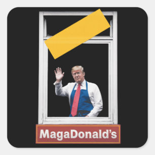 MAGADonald's Trump 2024 Quadratischer Aufkleber
