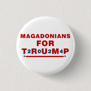Magadonianer für Trump 2024 Red Blue Star Button