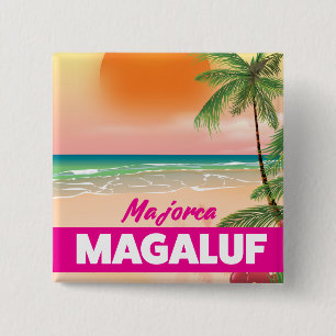 Magaluf Mallorca Strand Reiseplakat Button