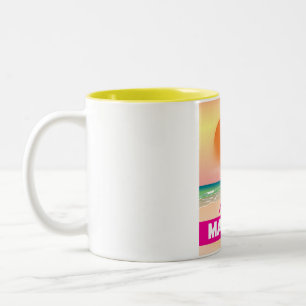 Magaluf Mallorca Strandpromenade Zweifarbige Tasse