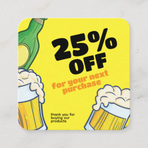 Magasin de bière Carte de réduction personnalisé